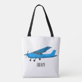 固定翼航空機の漫画イラストレーション トートバッグ (裏面)