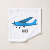 固定翼航空機の漫画イラストレーション バスタオルセット (ウォッシュタオル)