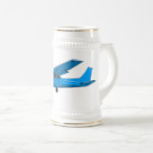固定翼航空機の漫画イラストレーション ビールジョッキ (正面右)