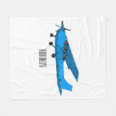 固定翼航空機の漫画イラストレーション フリースブランケット (正面(横))