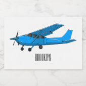 固定翼航空機の漫画イラストレーション フードラベル (シングルラベル)