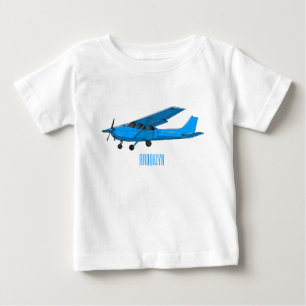 固定翼航空機の漫画イラストレーション ベビーTシャツ