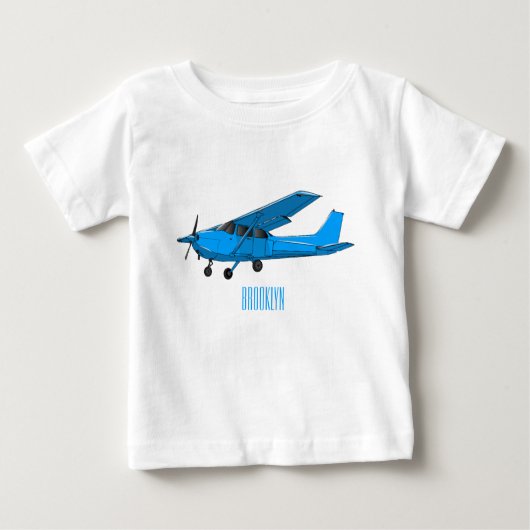 固定翼航空機の漫画イラストレーション ベビーTシャツ (正面)