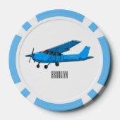 固定翼航空機の漫画イラストレーション ポーカーチップ (裏面)