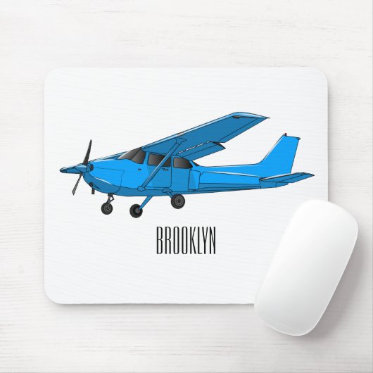 固定翼航空機の漫画イラストレーション マウスパッド (マウス)