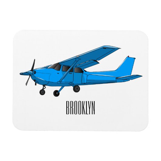 固定翼航空機の漫画イラストレーション マグネット (横)