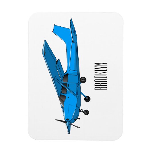 固定翼航空機の漫画イラストレーション マグネット (縦)