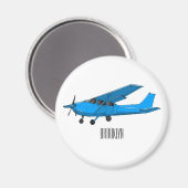 固定翼航空機の漫画イラストレーション マグネット (正面/裏面)