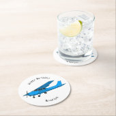 固定翼航空機の漫画イラストレーション ラウンドペーパーコースター (インサイチュ)