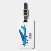 固定翼航空機の漫画イラストレーション ラゲッジタグ (正面縦)