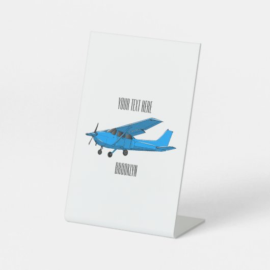 固定翼航空機の漫画イラストレーション 台座サイン (正面)