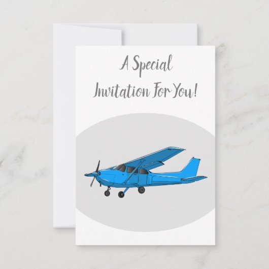 固定翼航空機の漫画イラストレーション 招待状 (裏面)