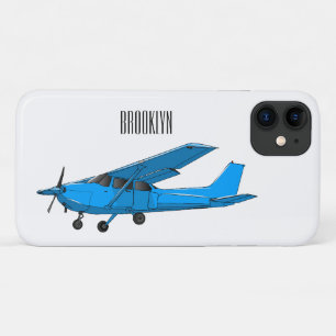 固定翼航空機の漫画イラストレーション iPhone 11 ケース