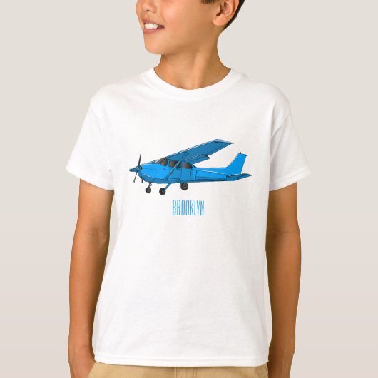 固定翼航空機の漫画イラストレーション Tシャツ (正面)