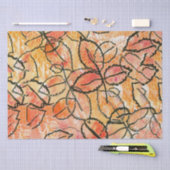 固定葉デザインオンティッシュペーパー 薄葉紙 (クラフト)