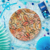 固定葉デザインパーティープレート ペーパープレート (パーティー)