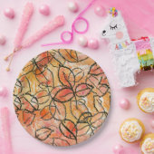 固定葉デザインパーティープレート ペーパープレート (パーティー)