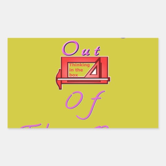 固定観念にとらわれないデザイン 長方形シール (正面)