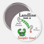 固定電話ユーモアの名前 マグネット (正面/裏面)