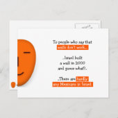 国おもしろい壁の民主党議員とイスラエル ポストカード (正面/裏面)