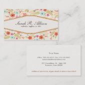 国お洒落の野生の花パターン 名刺 (正面/裏面)