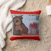 国くま"私は愛しますブッシェルおよびコツコツつつく音" クッション (ブランケット)