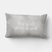 国ことわざ引用文装飾用クッショングレーと白 ランバークッション (裏面)