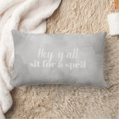 国ことわざ引用文装飾用クッショングレーと白 ランバークッション (ブランケット)