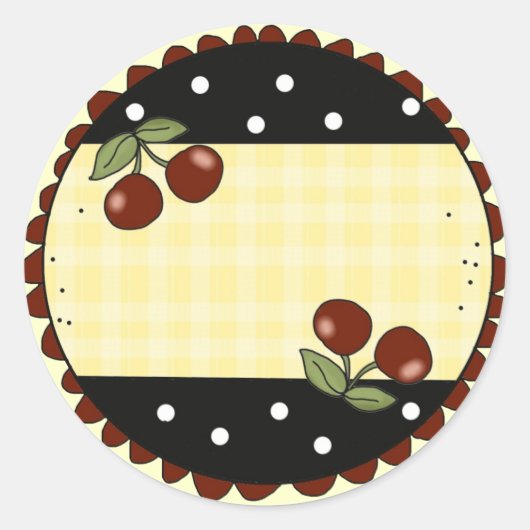 国さくらんぼキッチンラベル ラウンドシール (正面)