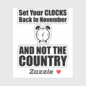 国ではなく11月に時計を戻しなさい シール (シート)