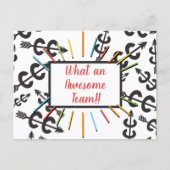 国と国を横断する素晴らしチームポストカード ポストカード (正面)