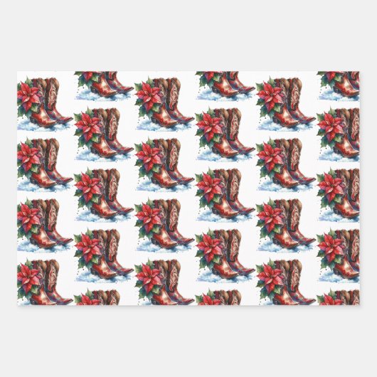 国と西のクリ素朴スマス ラッピングペーパーシート (正面3)