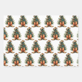 国と西のクリ素朴スマス ラッピングペーパーシート (正面)