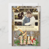 国と西カウボーイブーツのクリスマスカード シーズンカード (正面)