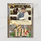 国と西カウボーイブーツのクリスマスカード シーズンポストカード (正面)