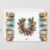 国と西クリスマスツリーパーソナライズされた シーズンカード (裏面)