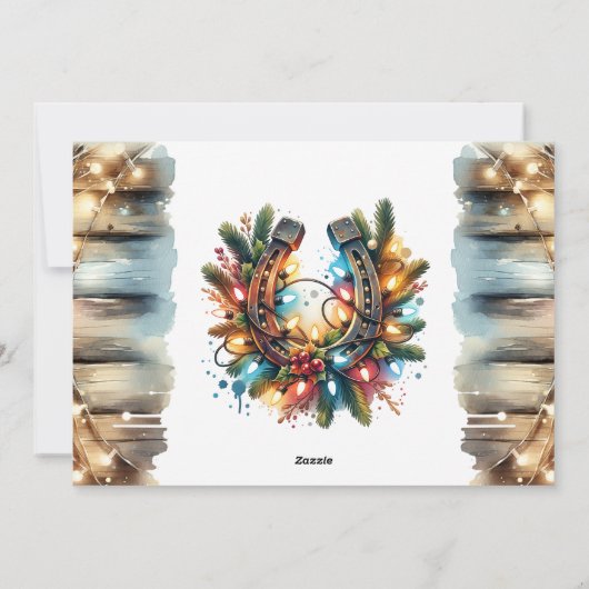 国と西クリスマスツリーパーソナライズされた シーズンカード (裏面)