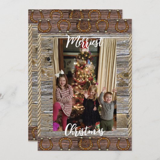 国と西洋のクリスマスのパーソナライズされた写真 シーズンカード (正面/裏面)