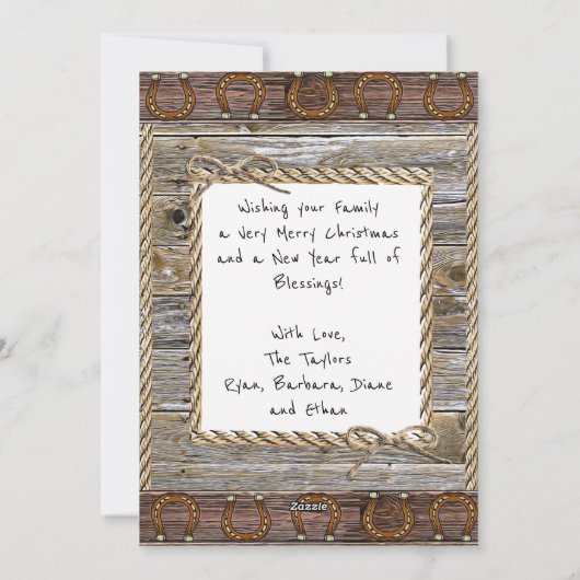 国と西洋のクリスマスのパーソナライズされた写真 シーズンカード (裏面)