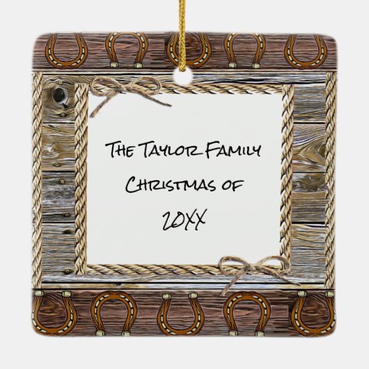 国と西洋のクリスマスのパーソナライズされた写真 セラミックオーナメント (裏面)