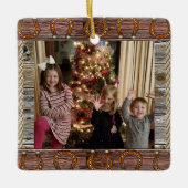国と西洋のクリスマスのパーソナライズされた写真 セラミックオーナメント (正面)