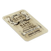 国と西部のカウボーイのブーツ日付を保存 マグネット (右側)