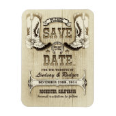 国と西部のカウボーイのブーツ日付を保存 マグネット (縦)