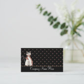 国によって服を着せられる白い猫の名刺 名刺 (スタンド正面)