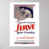 国に海軍予備軍で奉仕せよ – -第2次世界大戦 ポスター (正面)