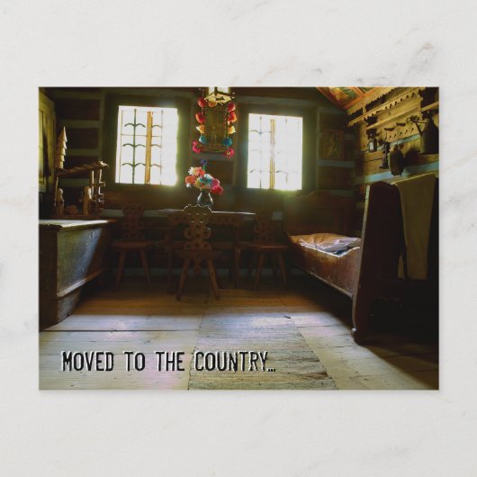 国に移動 | 住所おもしろいの変更 案内ポストカード (正面)