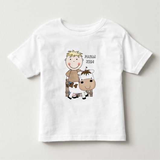 国のおもしろい! 子供または牛幼児2T- 4TのTシャツを耕作して下さい トドラーTシャツ (正面)