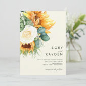 国のひまわり淡黄色すべて結婚の 招待状 (スタンド正面)
