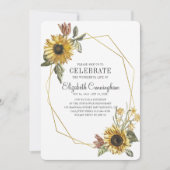 国のひまわり素朴フローラ幾何記念 招待状 (正面)