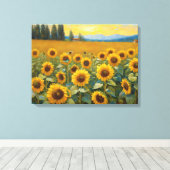 国のひまわり絵画畑 キャンバスプリント (インサイチュ (ウッドフロア))